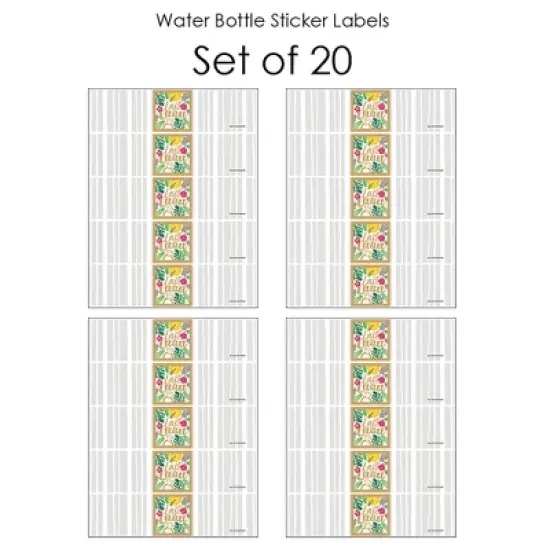 Big Dot of Happiness Last Luau - Tropical Bachelorette Party and Bridal Shower Water Bottle Sticker Labels - Set of 20 image {2}