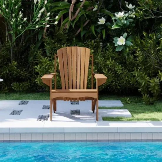 HOMLUX Large Ergonomic Outdoor Adirondack Chair Patio Accent Chair with Arm Rest, All-Weather image {2}