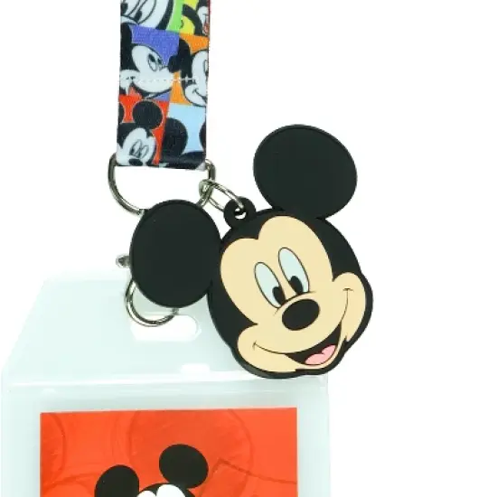 Disney Mickey Mouse Fun Starts Here Lanyard with ID Badge Holder and Charm image {2}