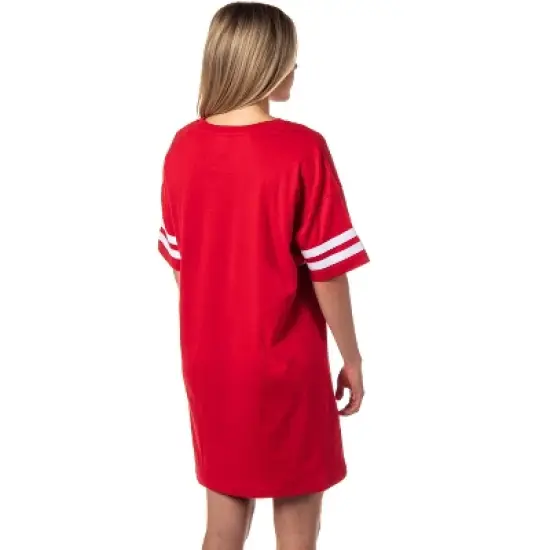 Winnie-the-Pooh Women's Go Team Shirt Pajama Dorm Sleep Shirt Nightgown Red image {4}