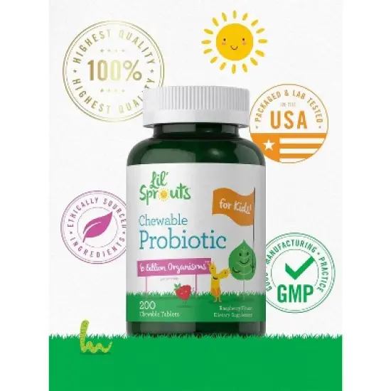 Carlyle Probiotics for Kids 6 Billion CFUs | 200 Chewable Tablets image {4}