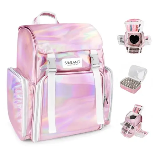 SAVILAND Nail Polish Organizer Bag: PU Leather Nail Kit Organizer image {6}