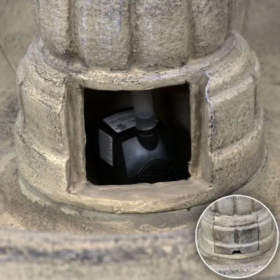 Sunnydaze 48"H Electric Fiberglass 3-Tier Outdoor Water Fountain image {3}