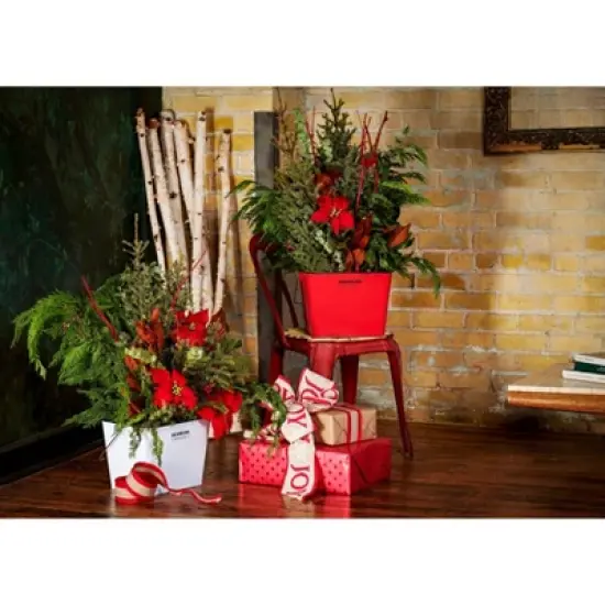 Behrens Rectangular Galvanized Steel Bucket White image {3}