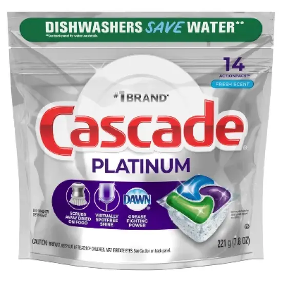 Cascade Platinum ActionPacs Dishwasher Detergents - Fresh Scent image {13}