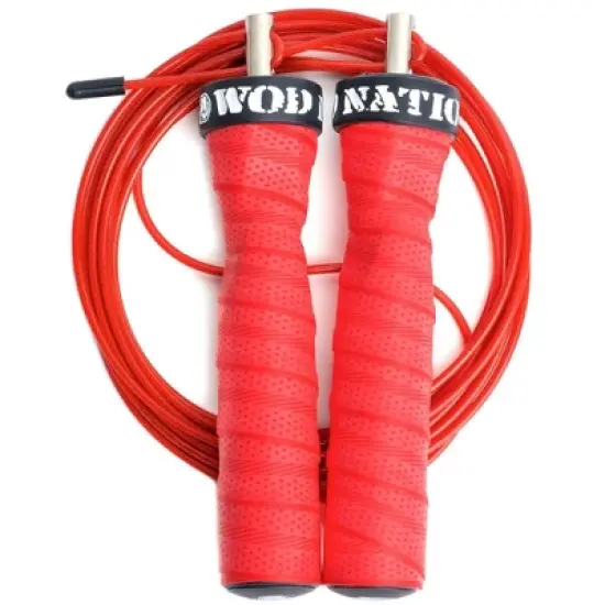 WOD Nation Attack Speed Adjustable Jump Rope With Two Cable Skipping Workout System, One Thick & One Light 11 Foot Cable image {1}