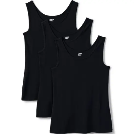 Lands' End Women's Cotton Interlock Tank 3 Pack image {1}