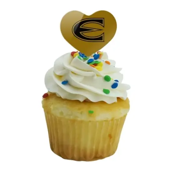 Emporia State University Primary Logo Heart Love Cupcake Picks Toppers Decoration Set of 6 image {4}