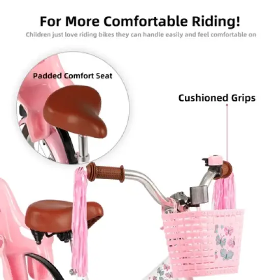 JOYSTAR Little Children Girls Bike for Kids with Doll Carrier, Basket, Training Wheel image {2}