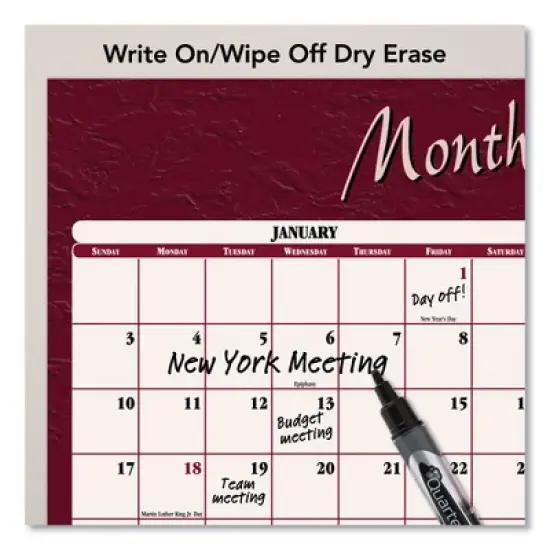 Reversible Horizontal Erasable Wall Planner, 48 x 32, Assorted Sheet Colors, 12-Month (Jan to Dec): 2026 image {4}