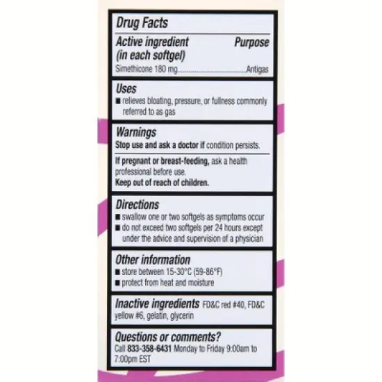 Foster & Thrive Ultra Strength Gas Relief Simethicone Soft Gels, 60 Count image {2}