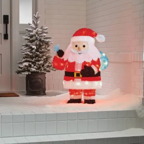 32" Tinsel Santa Christmas Novelty Sculpture Light with 4 Interchangeable Faces - Wondershop&trade; image {4}