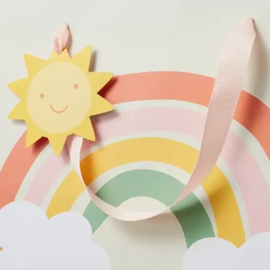 "Welcome Home Little One" Baby Medium Gift Bag - Spritz&trade;: Rainbow Pattern, Multicolored, Baby Shower & Girl Gift image {2}