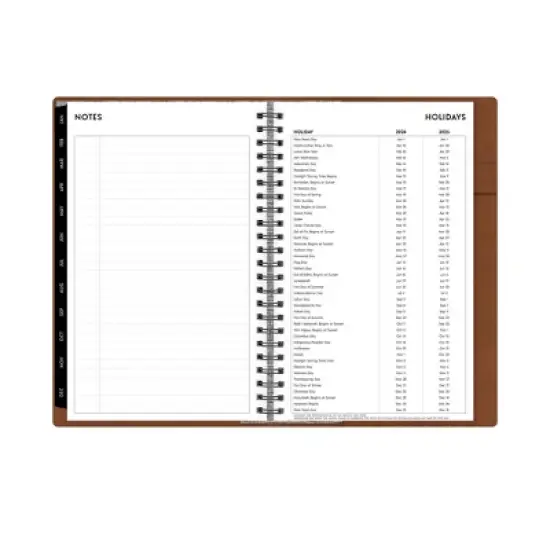 ASMBLD 2024 Refillable Planner 5"x8" Weekly/Monthly Faux Leather Tan image {9}