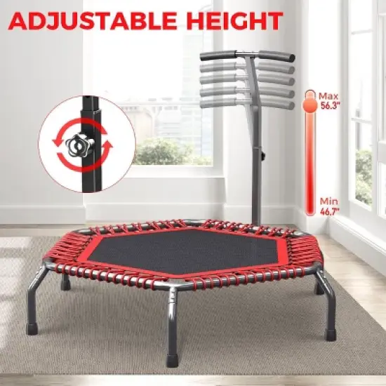 Ainfox Hexagonal Fitness Rebounder with Adjustable Handlebar image {2}