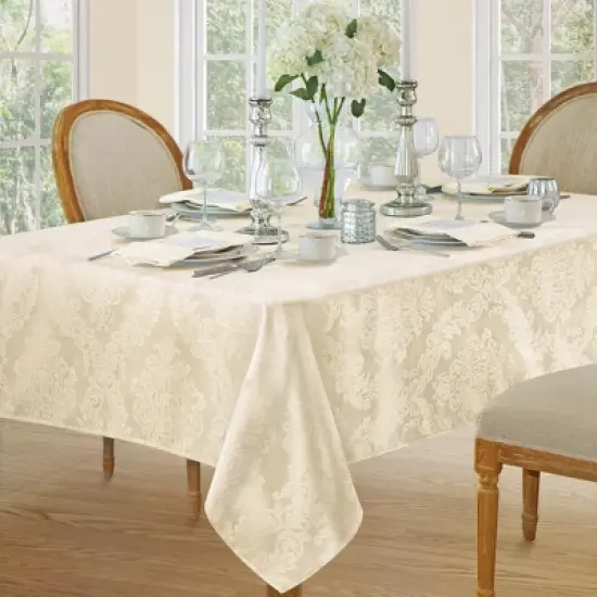 Elrene Barcelona Jacquard Damask Stain Resistant Tablecloth ~ Elrene Home Fashions image {1}