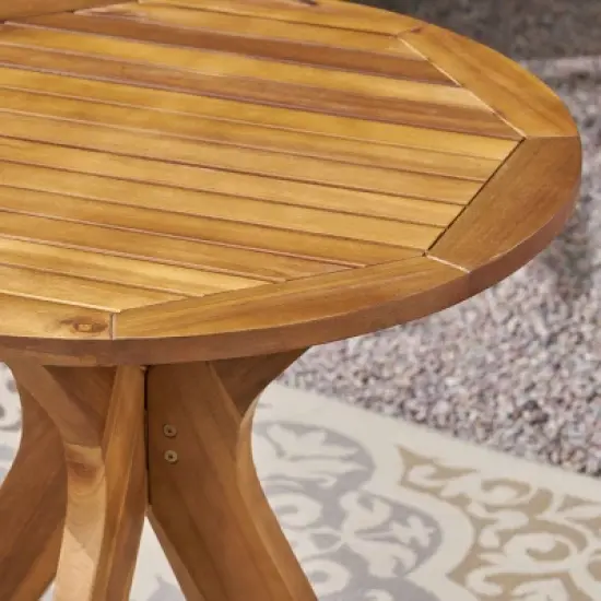 Casa 3pc Acacia X Leg Bistro Dining - Christopher Knight image {4}