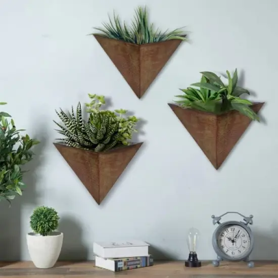 Modern Home Living Wall Galvanized Steel/Zinc Triangular Succulent/Herb Planter image {4}