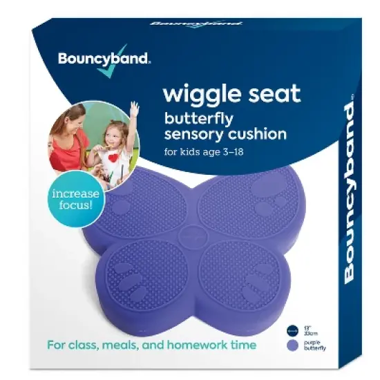 Bouncyband&reg; Wiggle Seat Sensory Cushion, Purple Butterfly image {7}