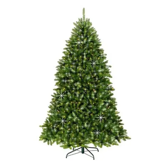 National Tree Company 7.5' Pre-lit Dunhill Shimmer Fir Artificial Christmas Tree image {4}