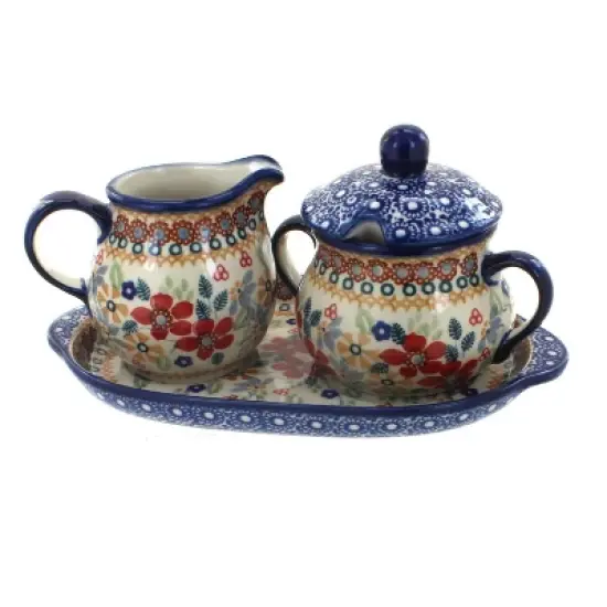 Blue Rose Polish Pottery K091 Manufaktura Cream & Sugar Set image {10}