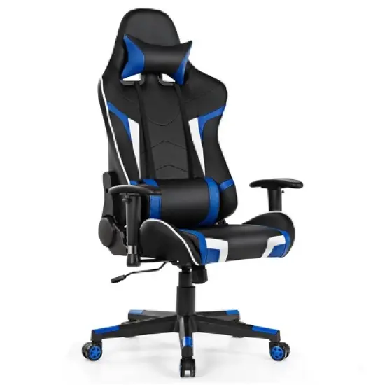 Tangkula Gaming Desk& Massage Gaming Chair Set Gamer Workstation with Headphone Hook image {4}