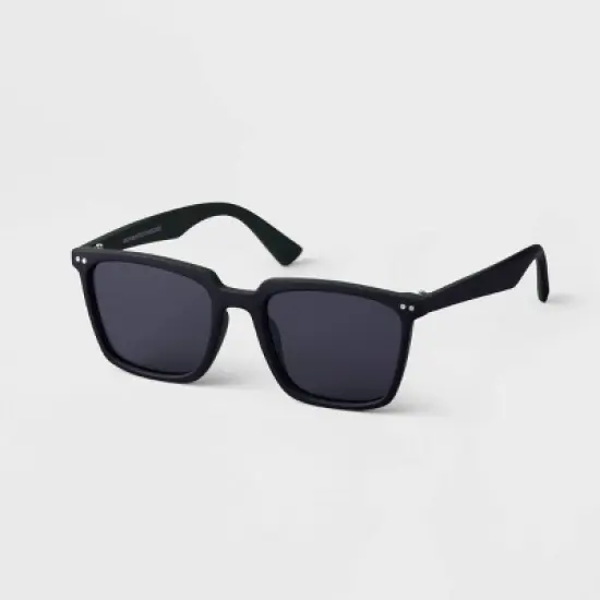 Men's Two-Tone Angular Surf Sunglasses - Goodfellow & Co&trade; Black: UV Protection, Recycled Plastic Frame image {1}
