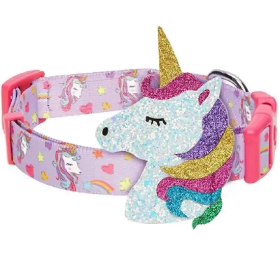 Blueberry Pet Dreamy Unicorn Adjustable Dog Collar with Detachable Unicorn image {1}