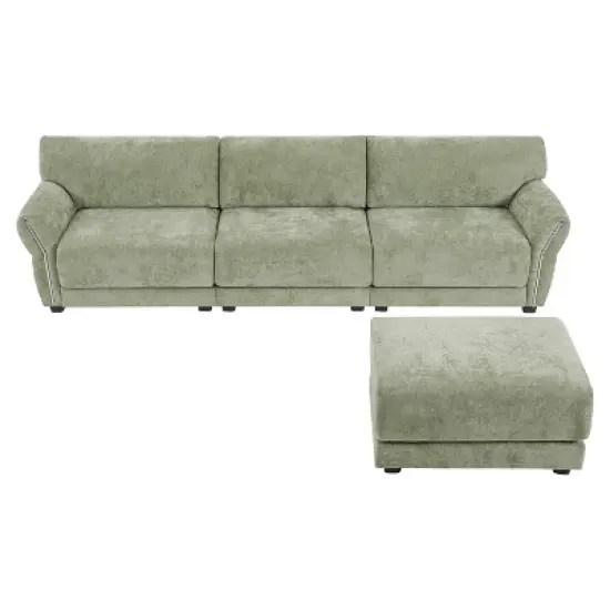 Whisen 110" Modular Sectional Sofa, 4 Seat L-Shape with Extra-Wide Seat Cushion, USB and Type-C Charger image {8}
