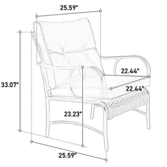FIONECA 3-Piece Outdoor Wicker Patio Set &uml;C Modern Rattan Chairs & Coffee Table, Conversation Furniture for Garden, Porch, or Balcony image {1}
