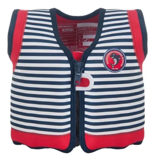 Konfidence Learn to Swim Buoyancy Jacket in Hamptons Navy Stripe image {7}