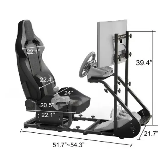 LOVSON Adjustable racing wheel cockpit, compatible with Fanatec, PXN, Thrustmaster, and Logitech image {2}