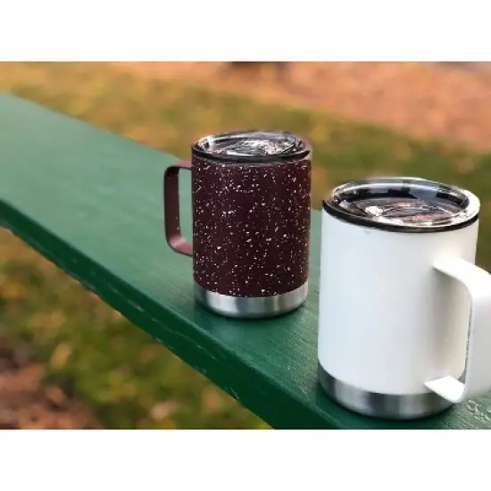 FIFTY/FIFTY 12oz Stainless Steel with PP Lid Speckle Mug Navy/White image {3}