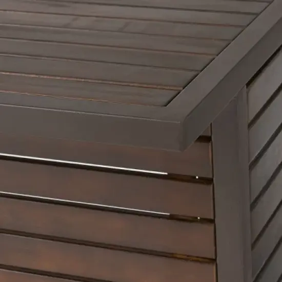 GDFStudio Darnel Outdoor Acacia Wood 3 Piece Bar Set, Dark Brown image {4}