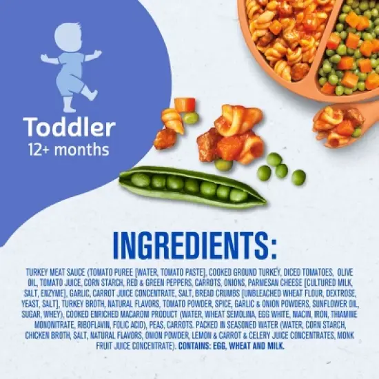 Gerber Baby Food Spiral Pasta in Turkey Meat Sauce with Green and Yellow Beans Toddler Meals- 6.67oz image {7}