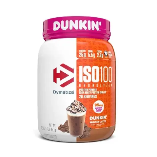 Dymatize 100% Whey Isolate Protein Powder - Dunkin Mocha Latte - 20 Serve image {3}