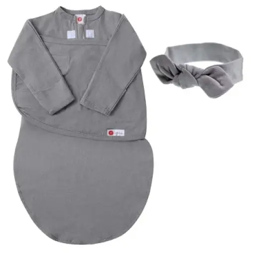 embe Newborn Long Sleeve Swaddle Sack and Bow Headband Set (0-3 months) image {4}