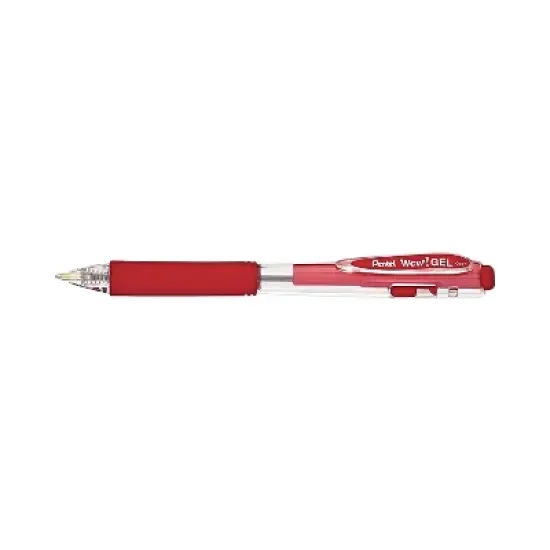 Pentel WOW! Retractable Gel Pen .7mm Trans Barrel Red Ink Dozen K437B image {2}
