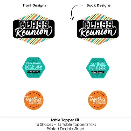 Big Dot of Happiness Still Got Class - High School Reunion Party Centerpiece Sticks - Table Toppers - Set of 15 image {4}