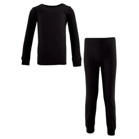 Hudson Baby Thermal Long Underwear 2pc Set, Black image {4}