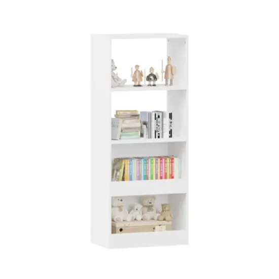 LOVSON Children's Bookcase, Four Shelf Bookcase, Book Organizer, Toy Storage Cabinet, White image {7}