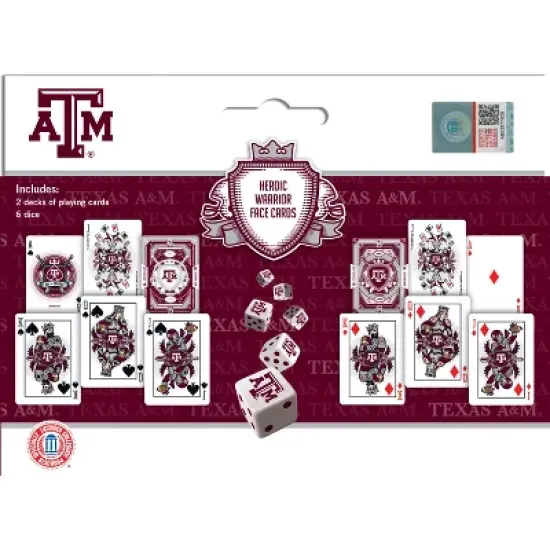 MasterPieces Officially Licensed NCAA Texas A&M Aggies 2-Pack Playing cards & Dice set for Adults image {3}