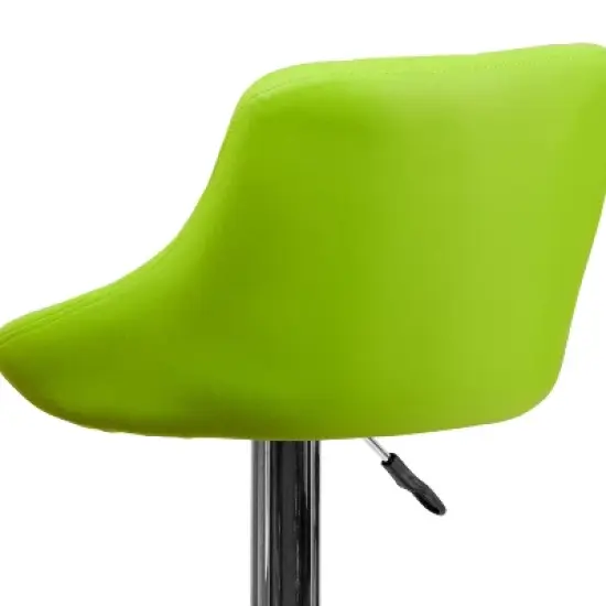 Emma and Oliver Bucket Seat Adjustable Height Barstool with Diamond Pattern Back image {4}