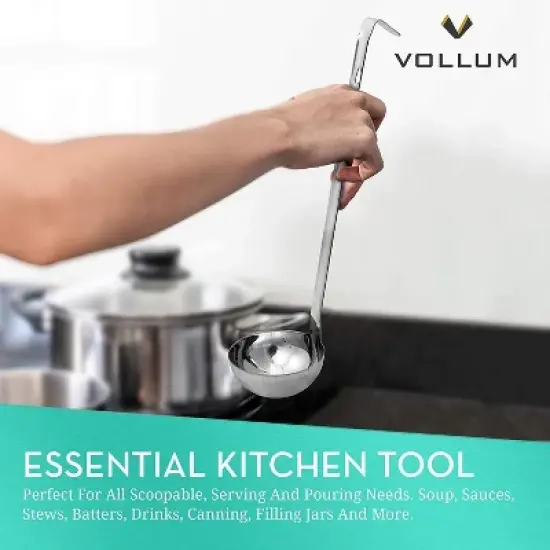 Vollum Heavy Duty Stainless Steel 1-Piece Ladle image {2}