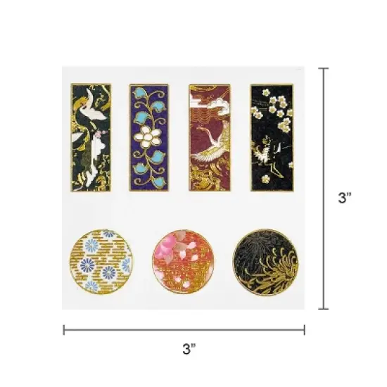 Wrapables Elegant Gold Foil Washi Tape and Sticker Set for Stationery, Diary, Card Making (3 Rolls & 3 Sheets) image {5}