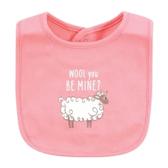 Hudson Baby Infant Girl Cotton Bibs, Hogs And Kisses, One Size image {8}