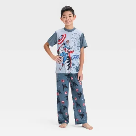 Boys' Captain America 3pc Pajama Set - Gray image {4}