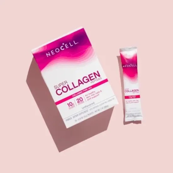 NeoCell Super Collagen Peptides, 10 g Collagen per Stick Pack; Grass Fed, Unflavored Powder, 20 Servs., 7 Oz. image {2}