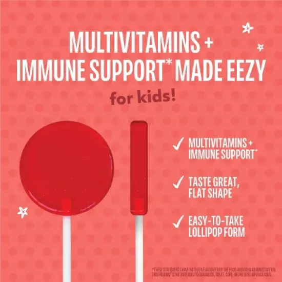 The Eez Co. Multeez Daily Immune Support Pops for Kids - Cherry Berry - 3.2oz/13ct image {3}
