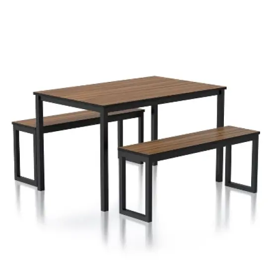3pc Killucan Dining Table Set with 2 Benches - miBasics image {6}